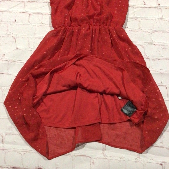 H&M Girl’s Red with Gold Stars Sleeveless Formal Dress - Size 10-11Y - Picture 4 of 8